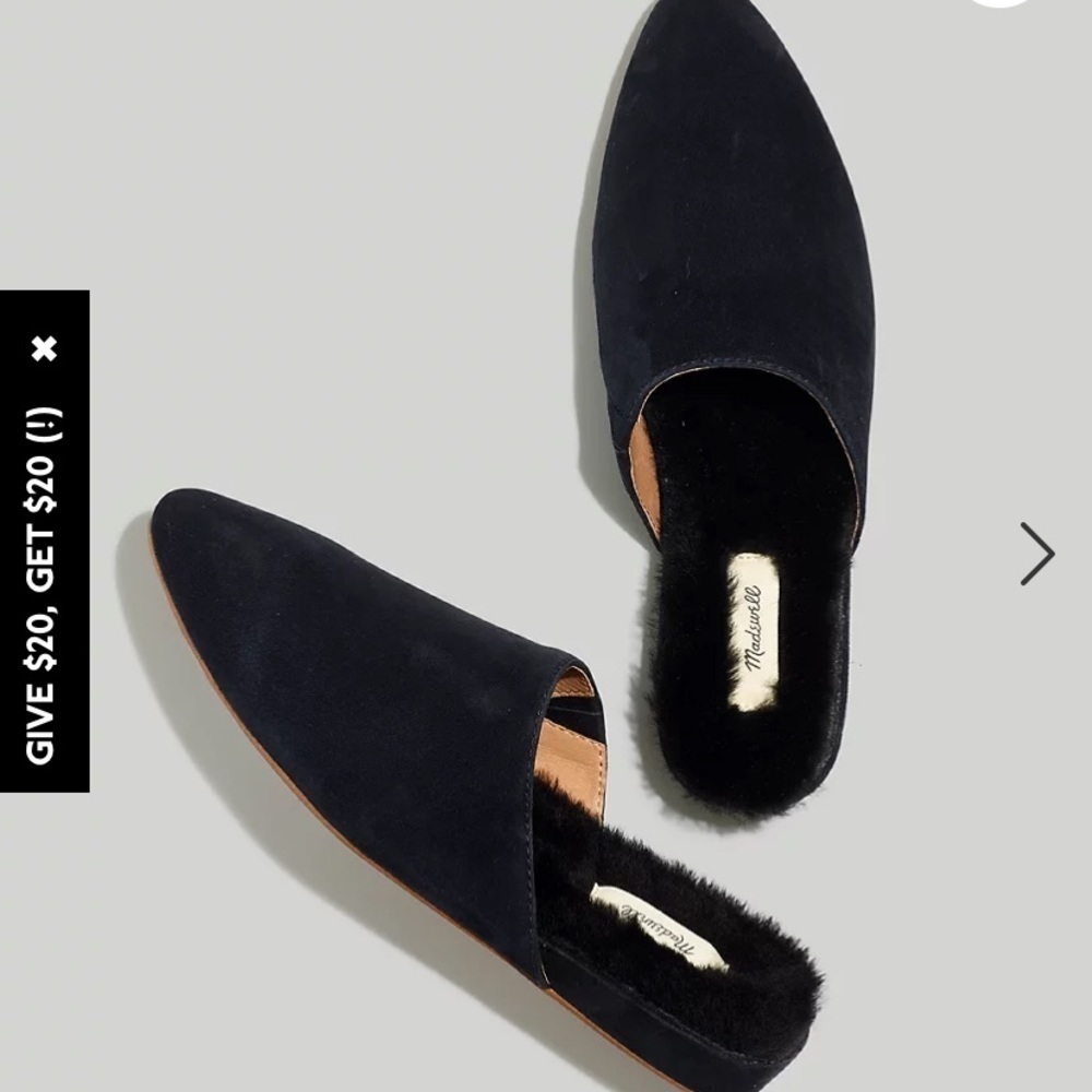 Madewell The Suede Kasey Mule in Faux Shearling NB286 - Picture 1 of 4